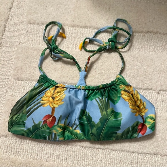 Farm Rio Banana Tropical Print Bikini Swim Top - Picture 2 of 5